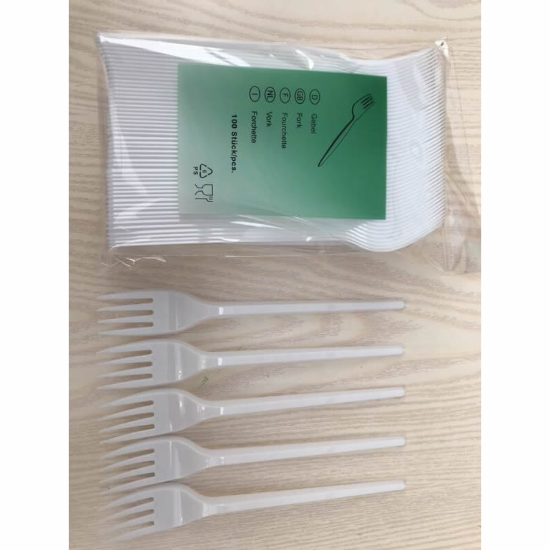Disposable plastic fork cake fork colored transparent plastic fork fruit fork 4 tooth fork