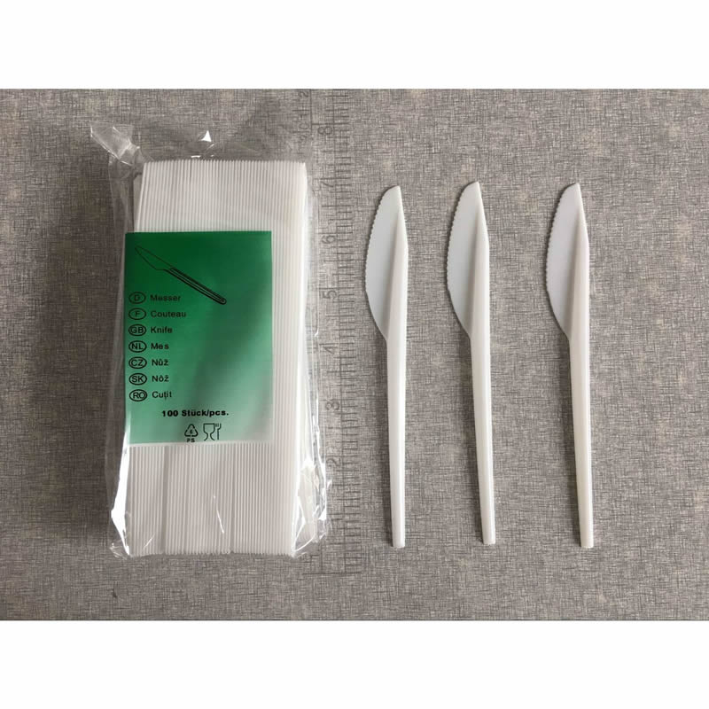 Disposable green plastic cutlery disposable plastic tableware white plastic cake knife and fork